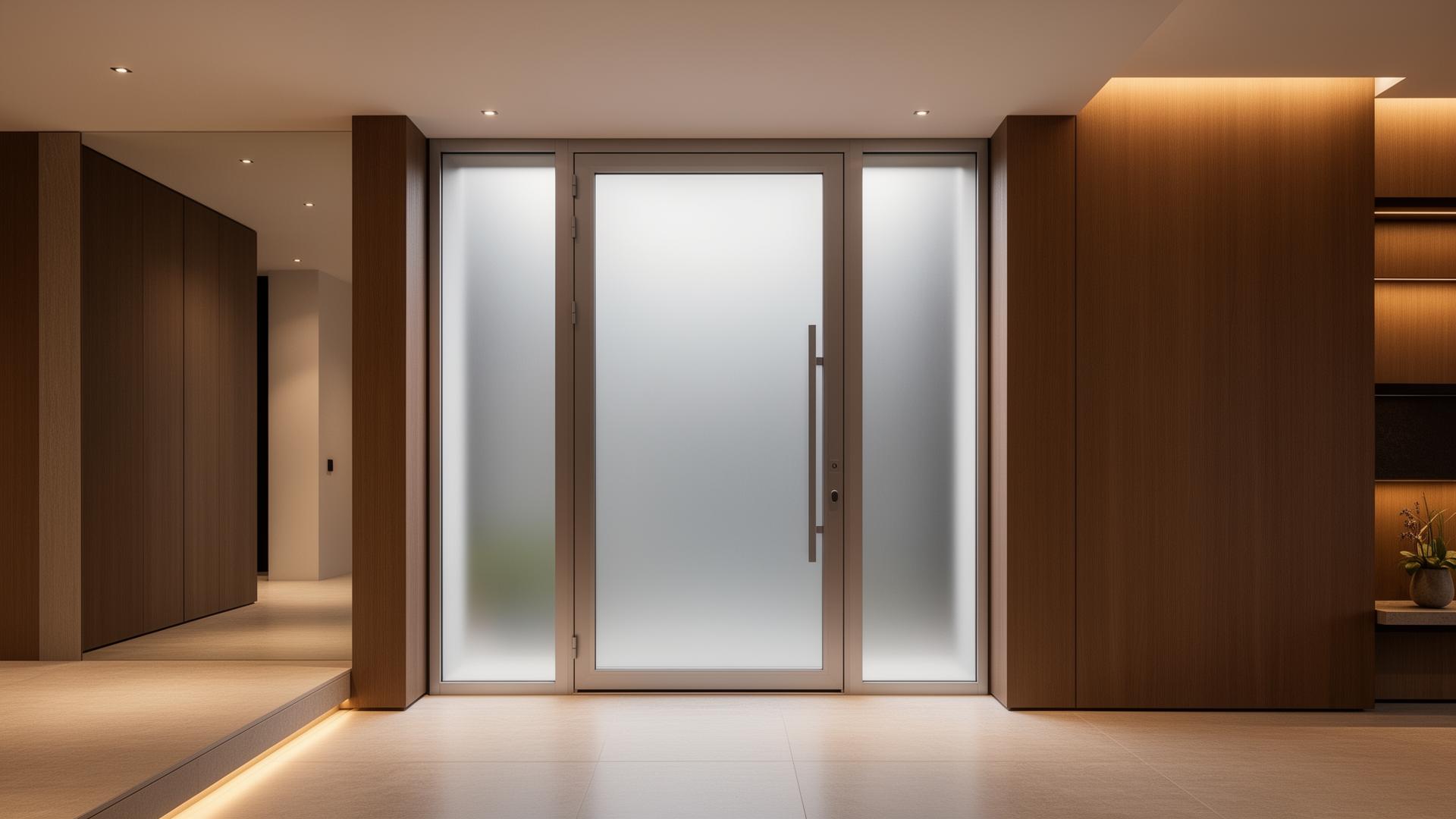 Interior moderno com porta de alumínio